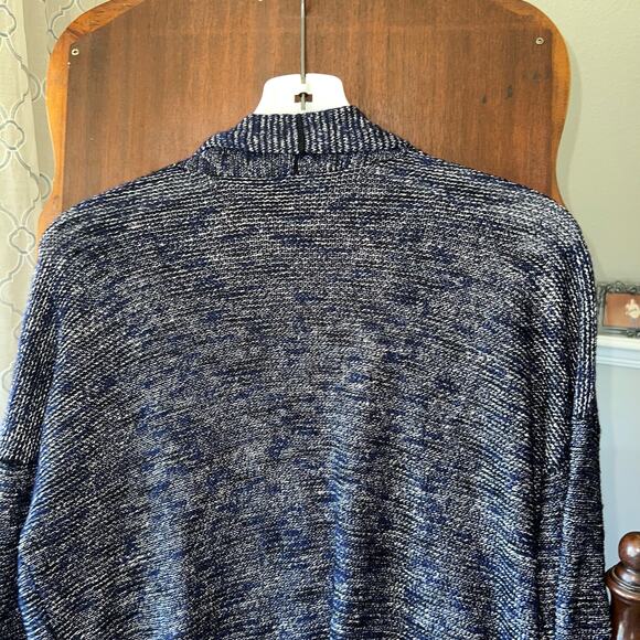 Eileen Fisher Size Medium Cardigan Open Front Karma Linen Blend Blue - Picture 6 of 8